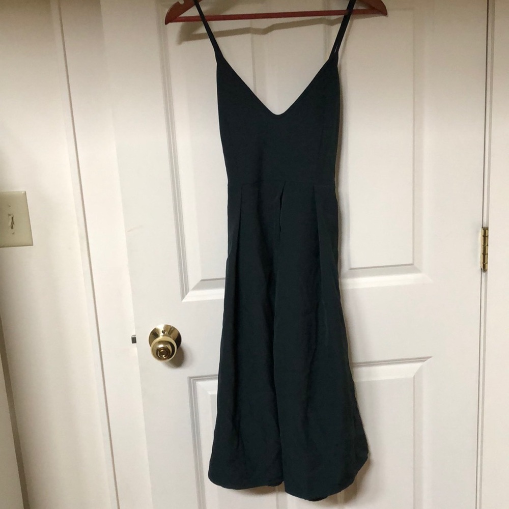 Teal Deep V Dress